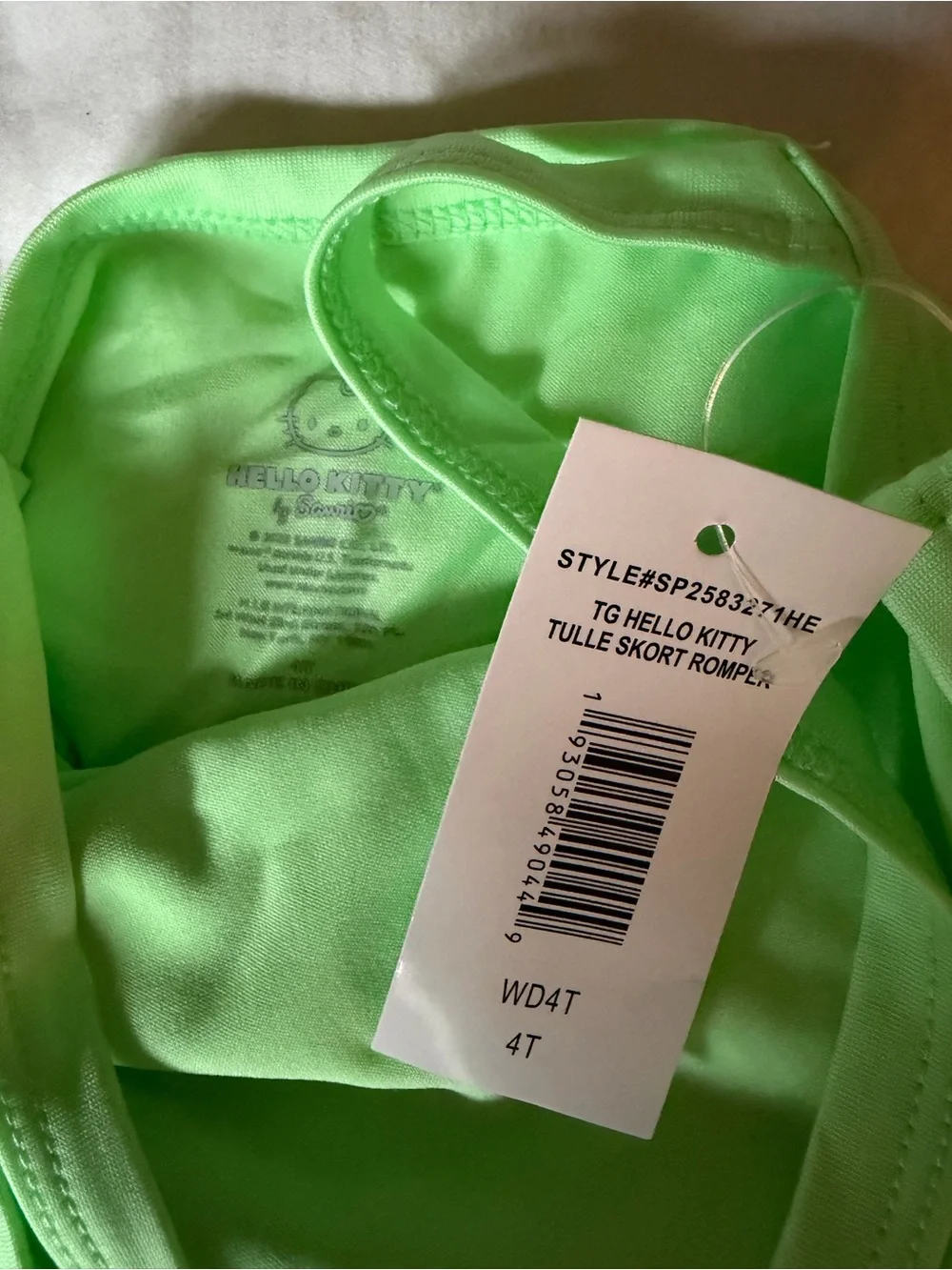 Hello Kitty’s Girl’s Neon Green Dress